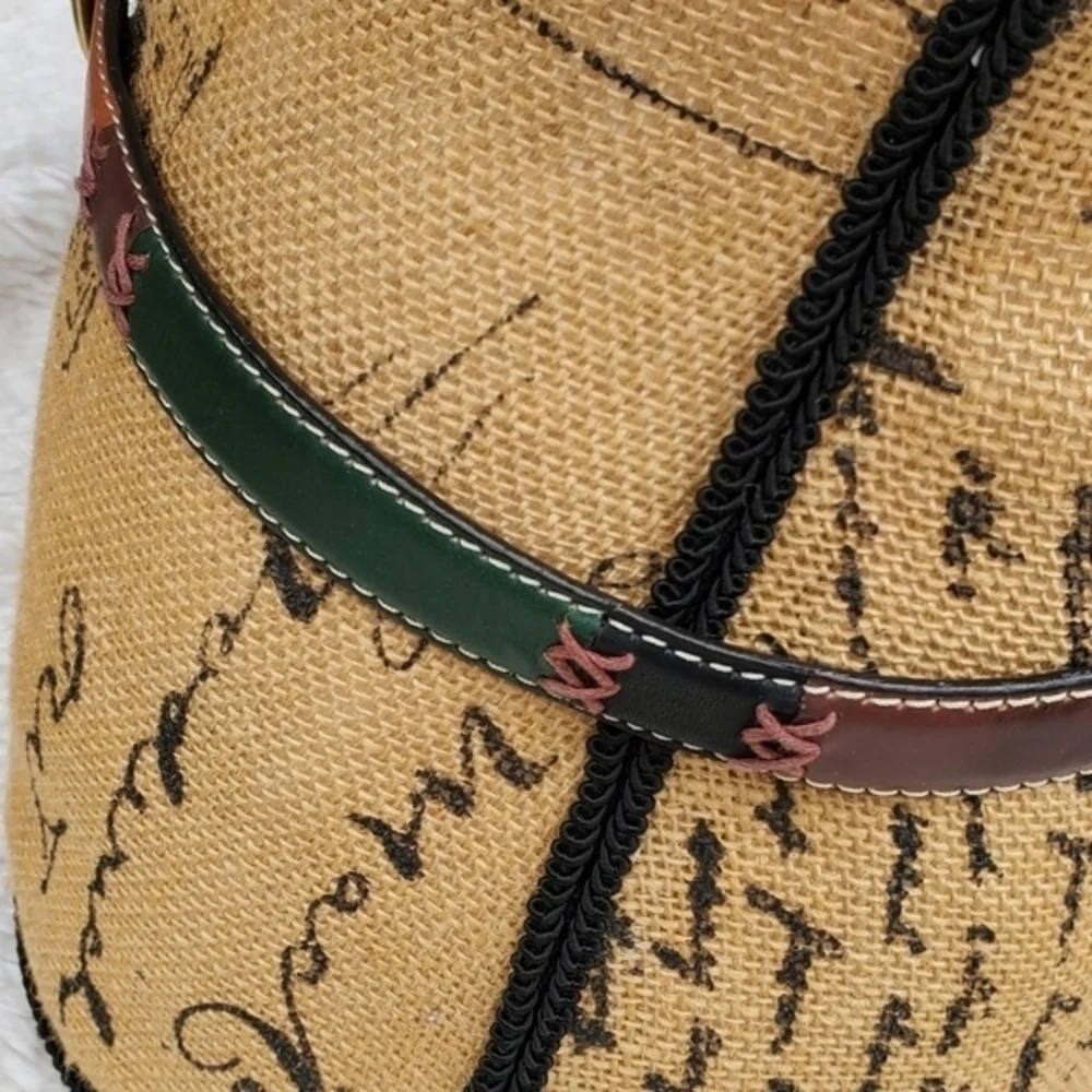 Vintage whipstitched multi‎ color leather belt S/M